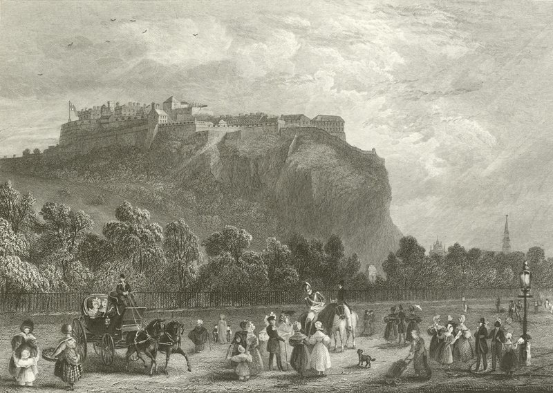 Zamek w Edynburgu z Princes Street autorstwa English School