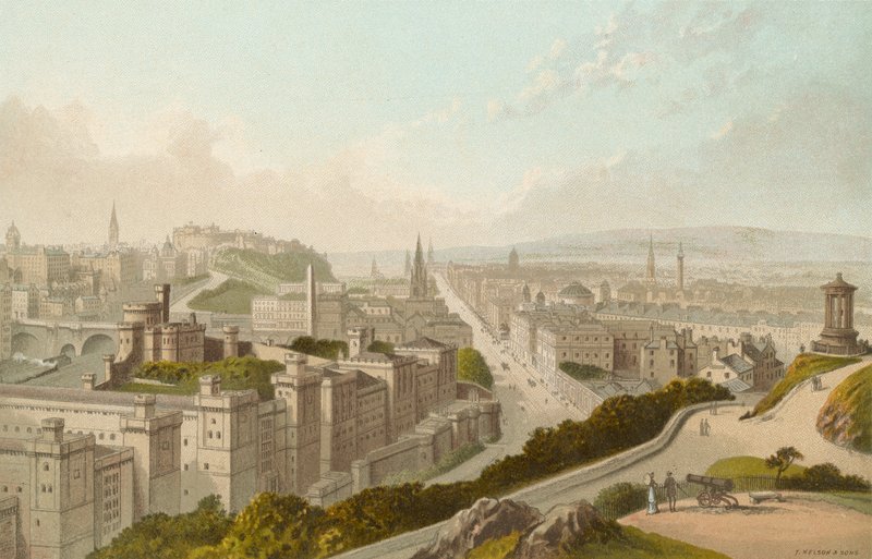 Edynburg z Calton Hill autorstwa English School
