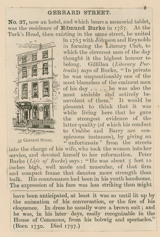 Edmund Burke i ulica Gerrard 37 autorstwa English School