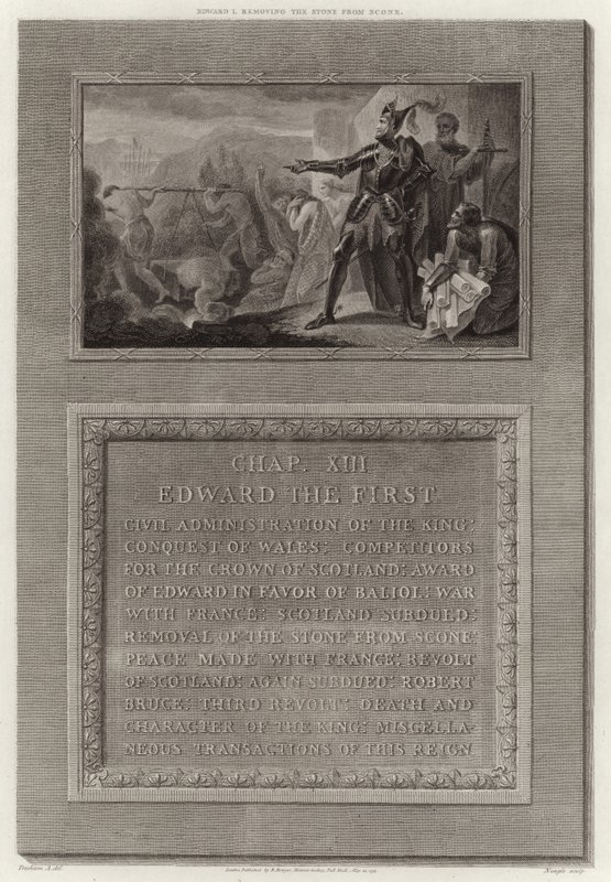 Edward I usuwa kamień z Scone autorstwa English School