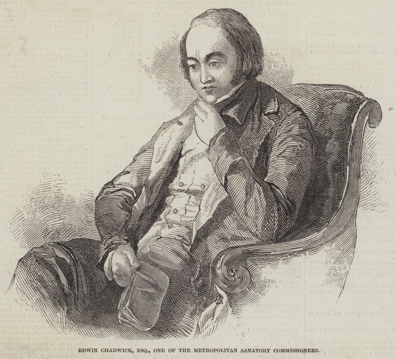 Edwin Chadwick, Esquire, jeden z Metropolitan Sanatory Commissioners (Grawerowanie) autorstwa English School