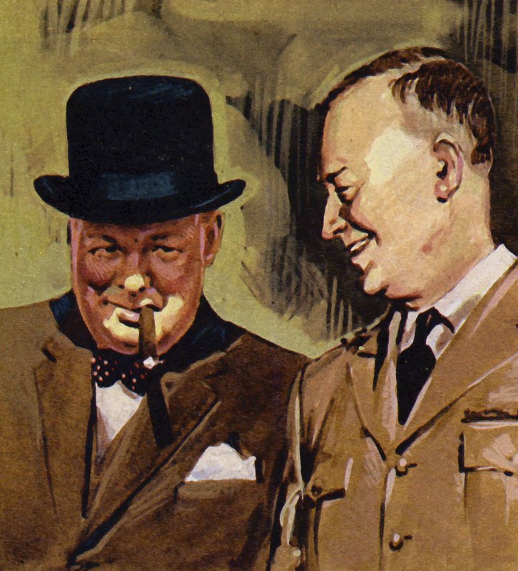 Eisenhower i Winston Churchill autorstwa English School
