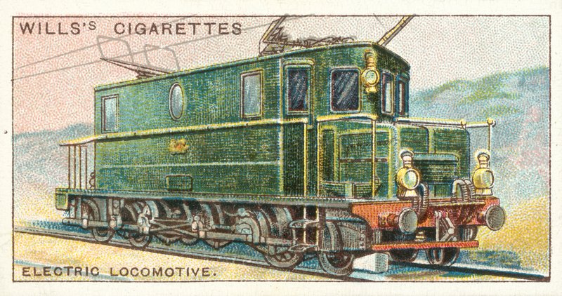 Lokomotywa elektryczna (chromolitho) autorstwa English School