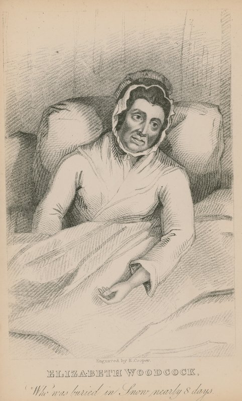 Elizabeth Woodcock, która była zasypana śniegiem przez prawie 8 dni autorstwa English School