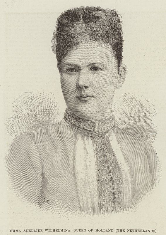 Emma Adelaide Wilhelmina, królowa Holandii, Holandia (grafika) autorstwa English School