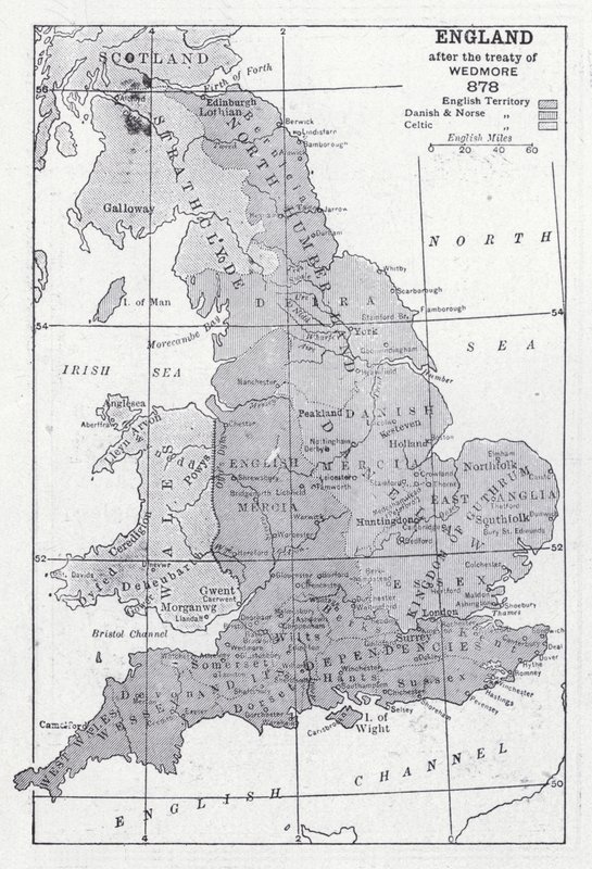 Anglia po traktacie z Wedmore 878 (lito) autorstwa English School