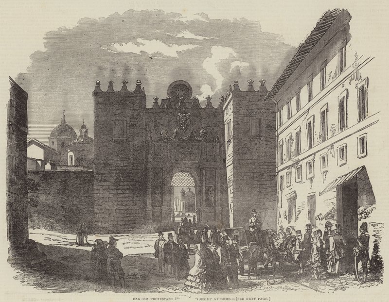 Angielskie protestanckie miejsce kultu w Rzymie (rycina) autorstwa English School