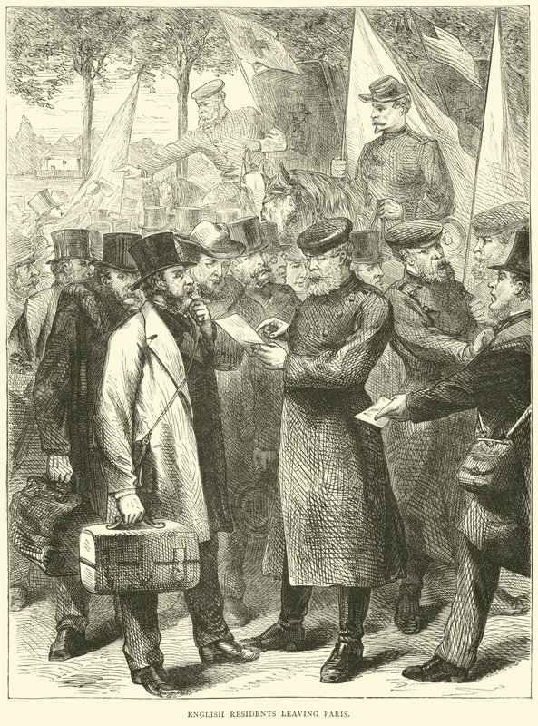 Angielscy mieszkańcy wyjeżdżający z Paryża, październik 1870 autorstwa English School