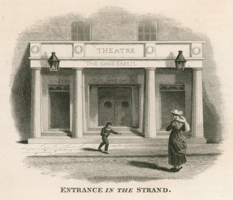 Wejście do The Strand of the Sans Pareil Theatre (Teatr Adelphi), Londyn autorstwa English School