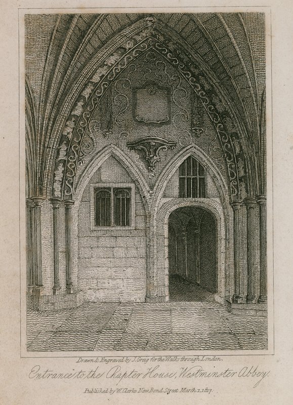 Wejście do Chapter House, Westminster Abbey, Londyn autorstwa English School