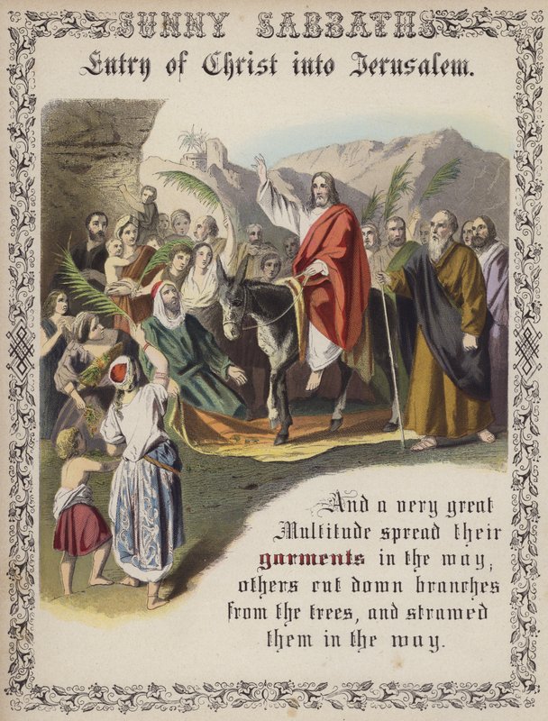 Wjazd Chrystusa do Jerozolimy (kolorowy grawerunek) autorstwa English School