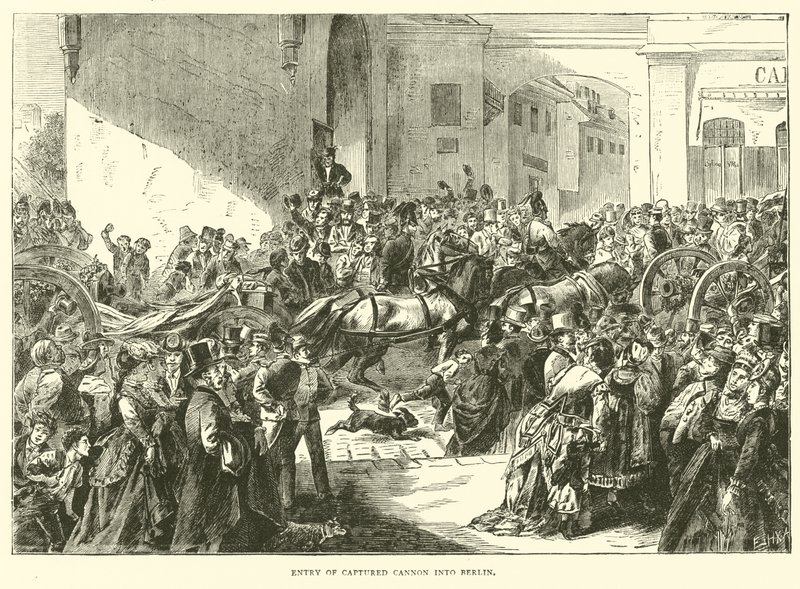Wjazd zdobytej armaty do Berlina, wrzesień 1870 autorstwa English School