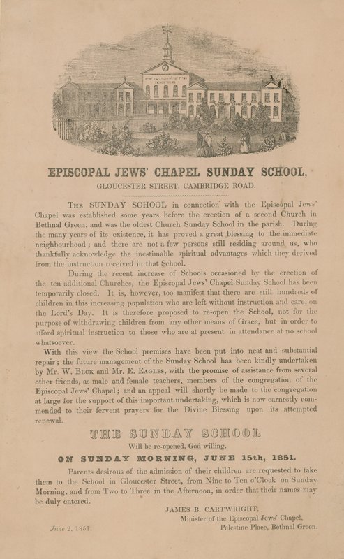 Szkoła niedzielna w kaplicy biskupich Żydów autorstwa English School