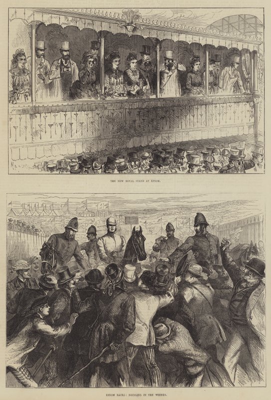 Epsom Races (grawerowanie) autorstwa English School