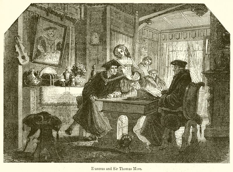 Erasmus i Sir Thomas More autorstwa English School