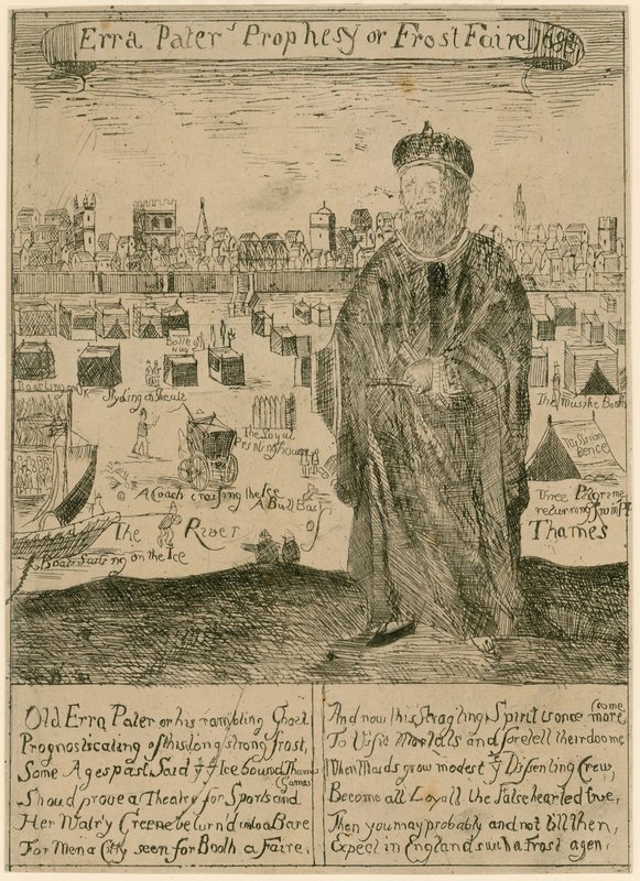 Erra Paters Przepowiednia mroźnego jarmarku 1685 autorstwa English School