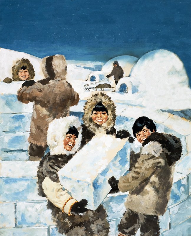 Eskimosi budują igloo autorstwa English School