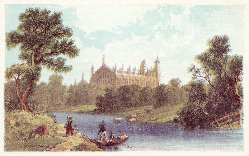 Eton College (druk kolorowy) autorstwa English School
