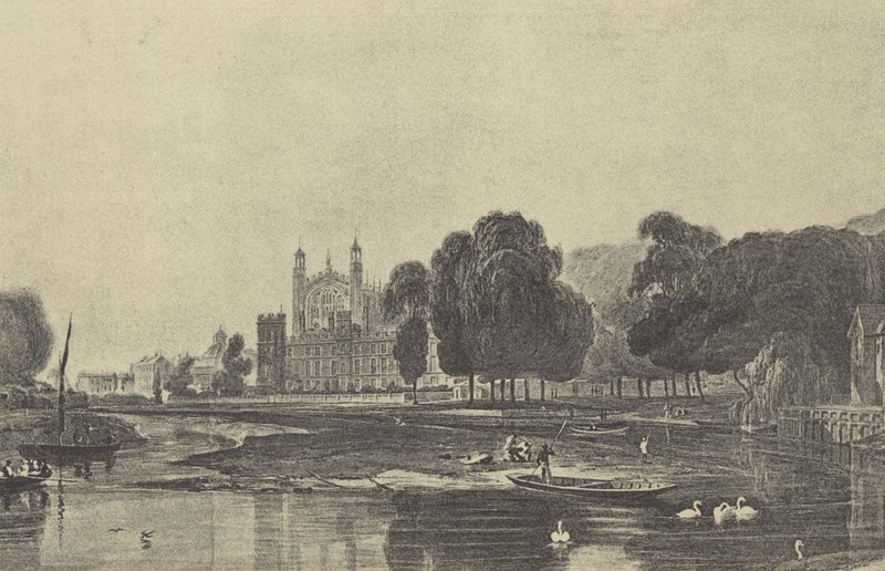 Eton College, z nabrzeżem (wklęsłodruk) autorstwa English School