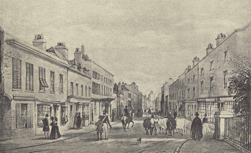 Eton High Street, 1844 (grawiura) autorstwa English School