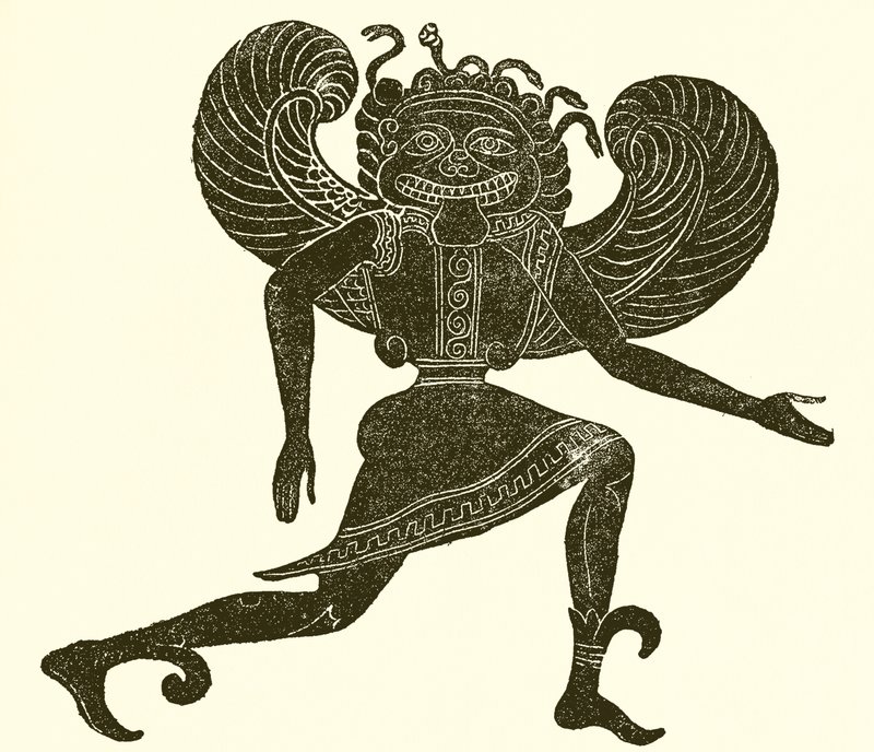 Etruska Gorgona. (Muzeum Campany) autorstwa English School