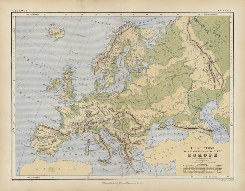 Europa (kolorowy grawerunek) autorstwa English School