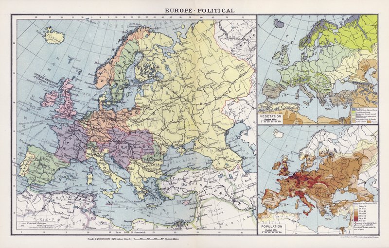 Europa, polityka (druk kolorowy) autorstwa English School
