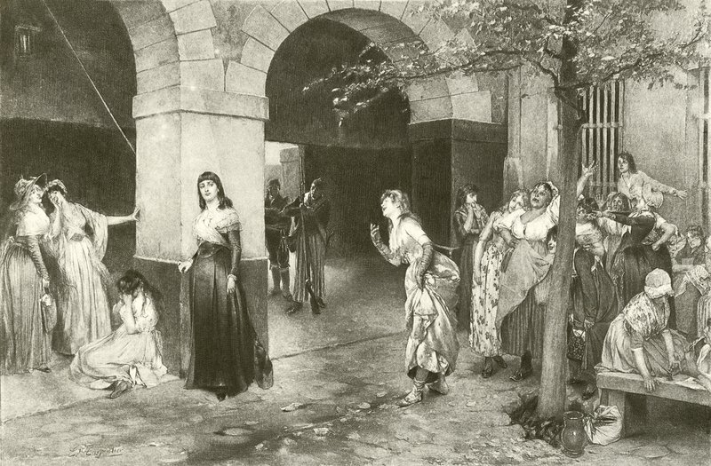 Evariste Carpentier Mme Roland w więzieniu Ste Pelagie (grafika) autorstwa English School