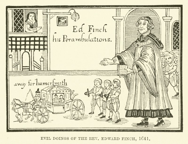 Złe uczynki wielebnego Edwarda Fincha, 1641 autorstwa English School
