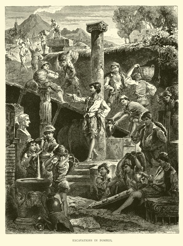 Wykopaliska w Pompejach autorstwa English School