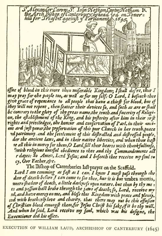 Egzekucja Williama Lauda, arcybiskupa Canterbury (1645) autorstwa English School