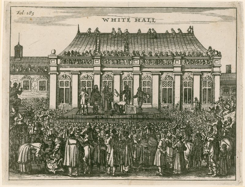 Egzekucja króla Karola I w Whitehall autorstwa English School