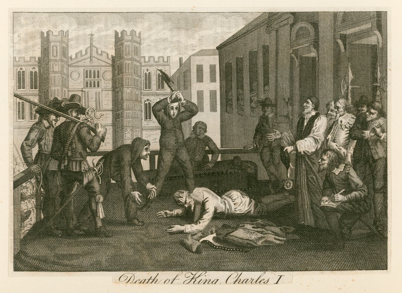 Egzekucja króla Karola I w Whitehall autorstwa English School