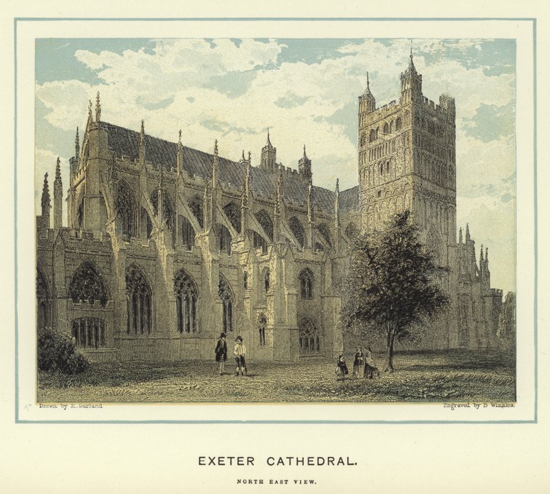Katedra w Exeter, widok na północny wschód autorstwa English School