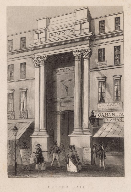 Exeter Hall, Strand autorstwa English School