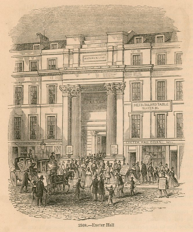 Exeter Hall, Strand, Londyn autorstwa English School