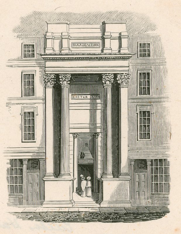 Exeter Hall, Strand, Londyn autorstwa English School