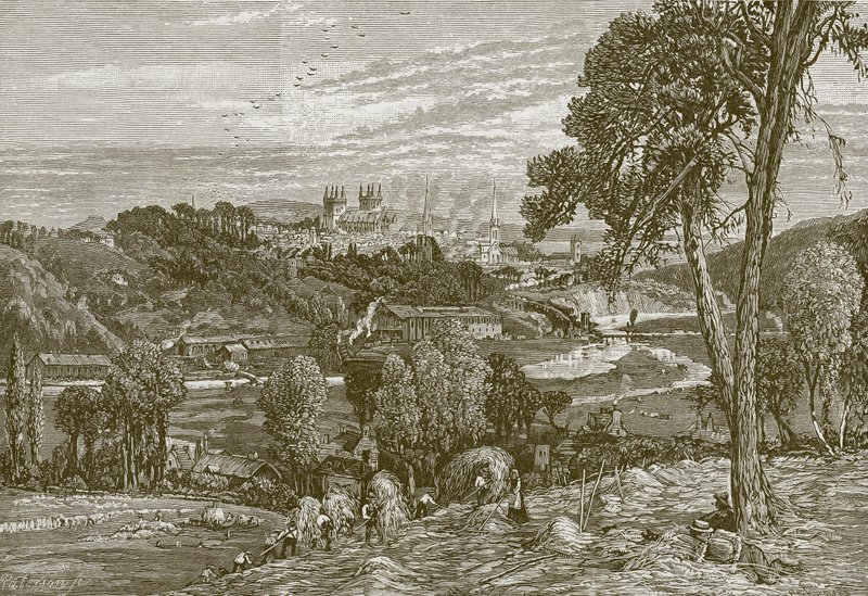 Exeter, z Exwick Fields autorstwa English School