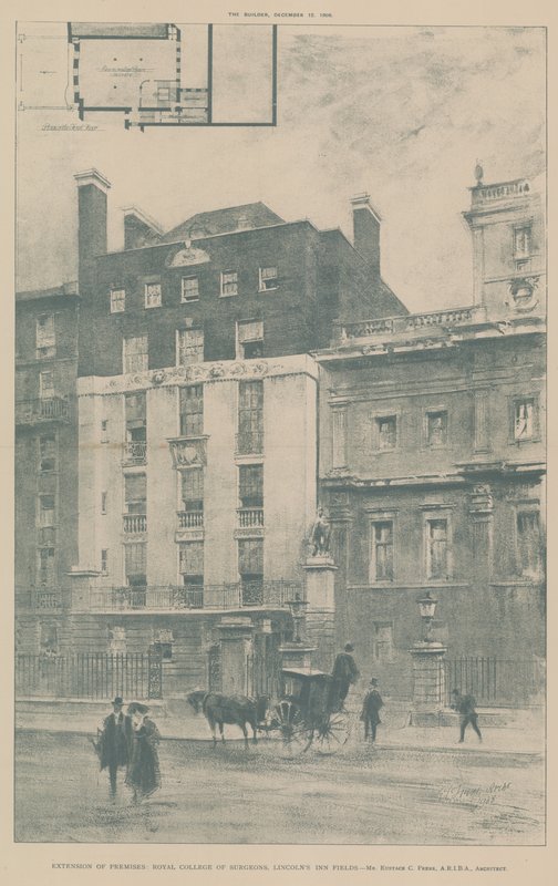 Rozbudowa siedziby Royal College of Surgeons, Lincolns Inn Fields autorstwa English School