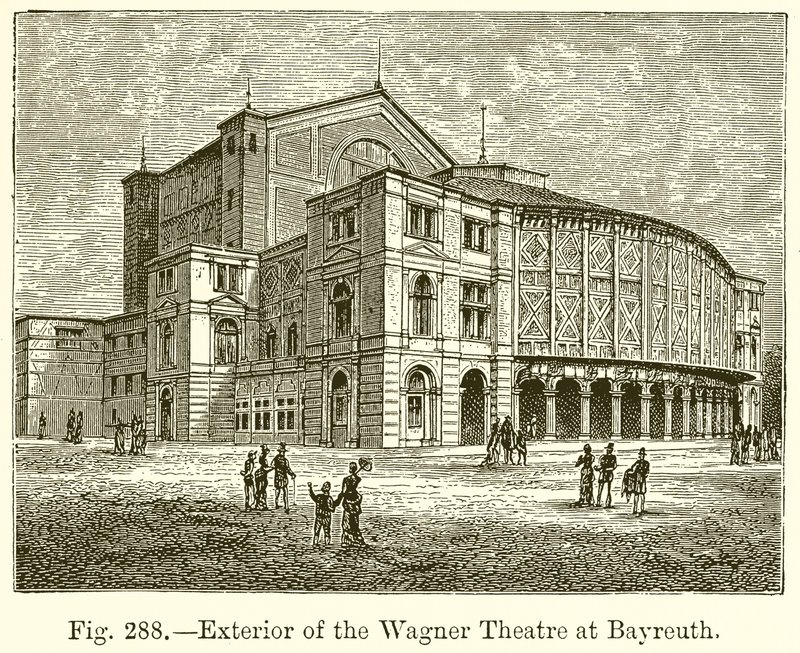 Na zewnątrz Teatru Wagnera w Bayreuth autorstwa English School
