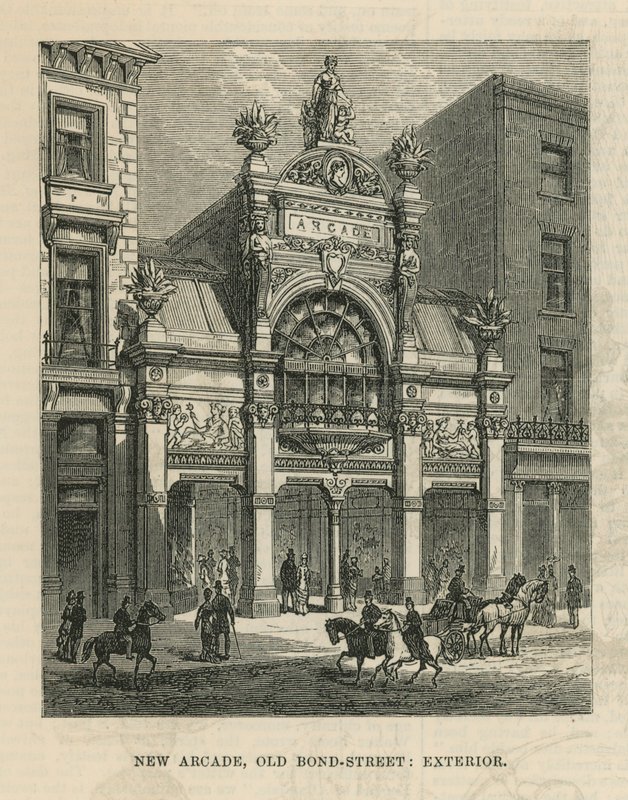 Zewnętrzna część nowego pasażu na Old Bond Street autorstwa English School