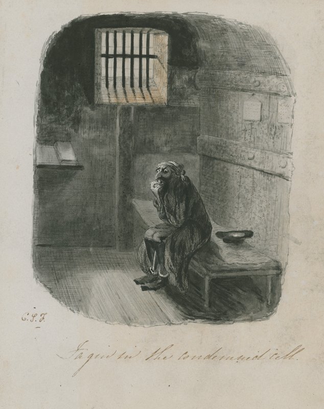 Fagin w celi skazańców (wc na papierze) autorstwa English School