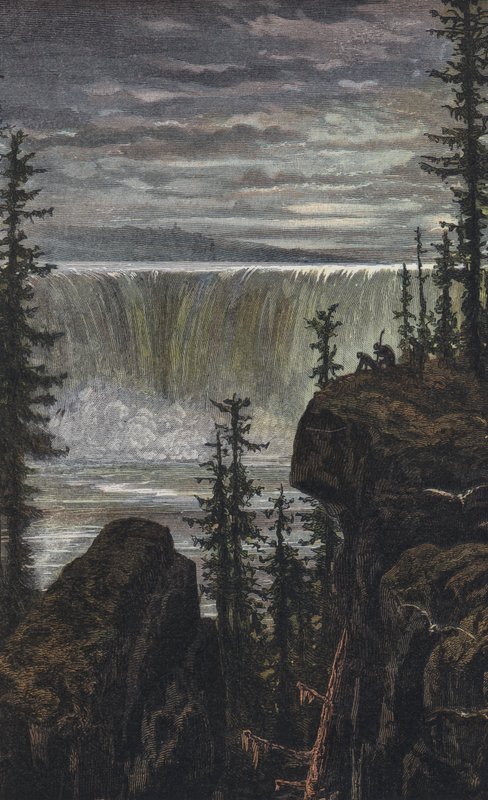 Falls of Niagara (kolorowy grawerunek) autorstwa English School