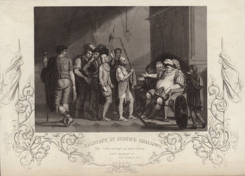 Falstaff w Justice Shallows autorstwa English School