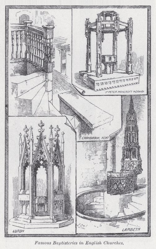 Słynne baptysterium w angielskich kościołach (lito) autorstwa English School