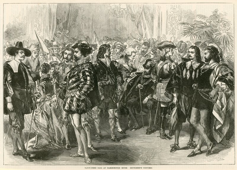 Bal przebierańców w Marlborough House - Stroje dla panów autorstwa English School