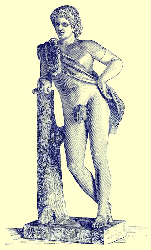 Faun z Praksytelesa, ilustracja z Historii Rzymu autorstwa Victora Duruy, opublikowana w 1884 r. (obraz ulepszony cyfrowo) autorstwa English School