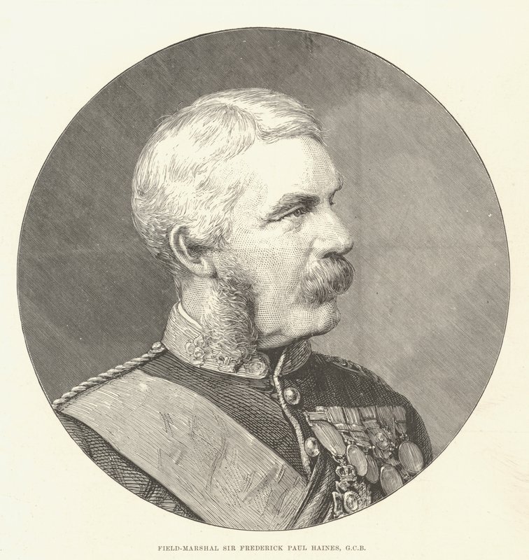 Feldmarszałek Sir Frederick Paul Haines, GCB (Grawerowanie) autorstwa English School