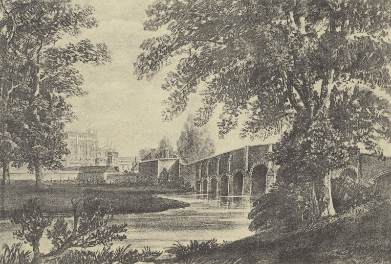 Most piętnastołukowy, 1818 (grawiura) autorstwa English School