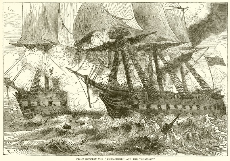 Walcz między Chesapeake i Shannon autorstwa English School